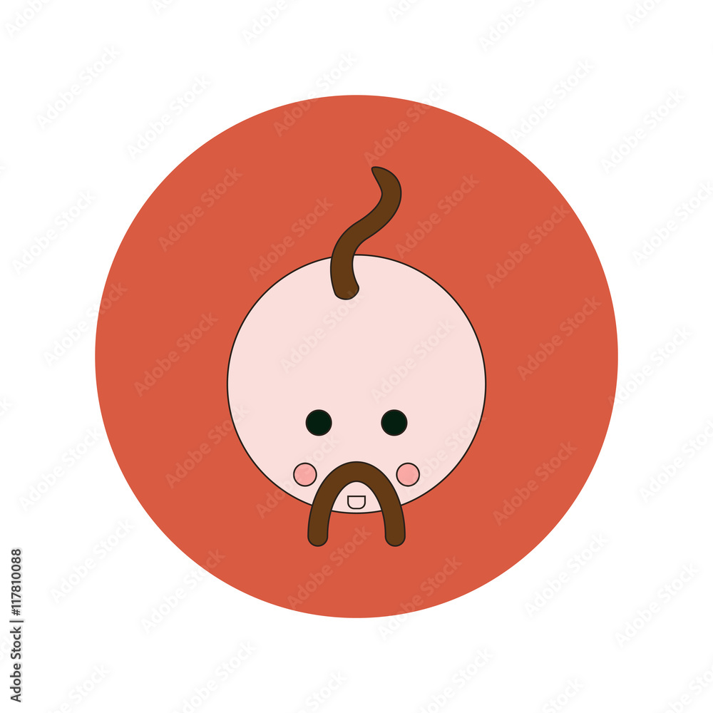 Obraz premium Vector illustration in flat design of Ukrainian Cossack head