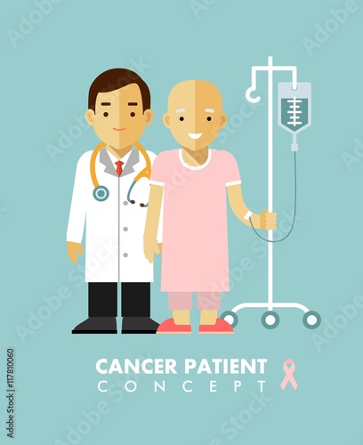 Cancer person concept. Cancer ill people.