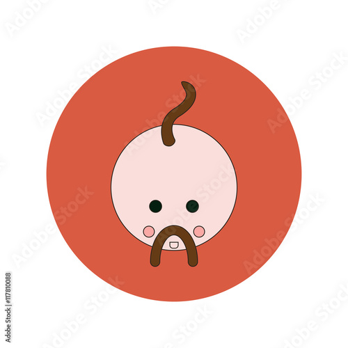 Vector illustration in flat design of Ukrainian Cossack head