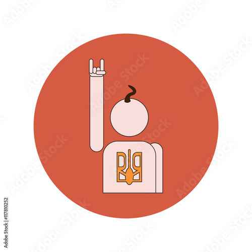Vector illustration in flat design of Cossack and Ukrainian emblem