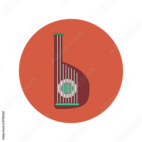 Vector illustration in flat design of Ukrainian bandura music instrument