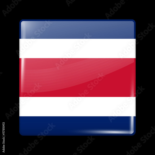 Free Download Flag of Costa Rica. Glossy Icon Square Shape - GFXLoad