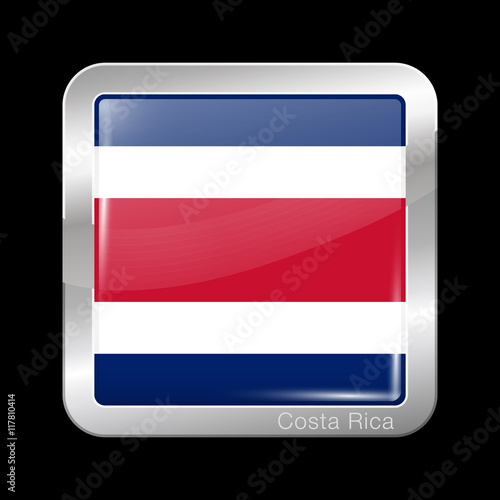 Free Download Flag of Costa Rica. Metal Icon Square Shape - GFXLoad