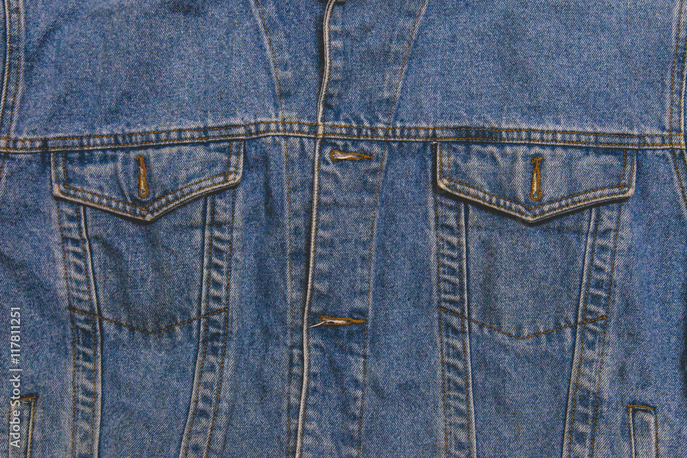 Denim jacket with pocket. Close up texture background Stock Photo | Adobe  Stock