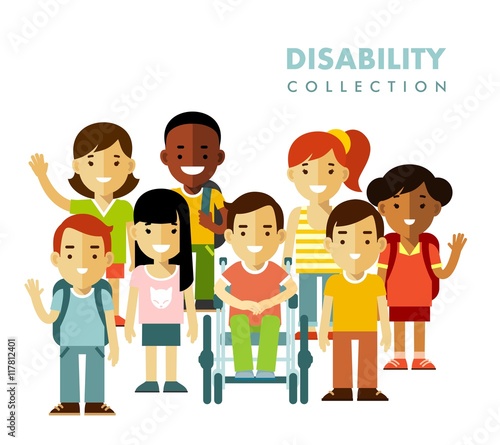 Disability children friendship concept