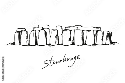 Stonehenge in United Kingdom vector illustration on white backgound