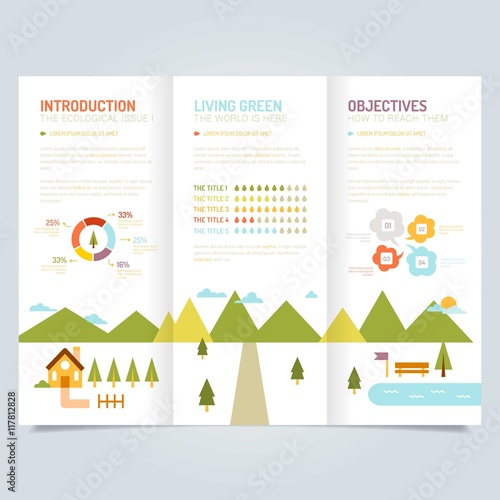 Cute ecological leaflet template