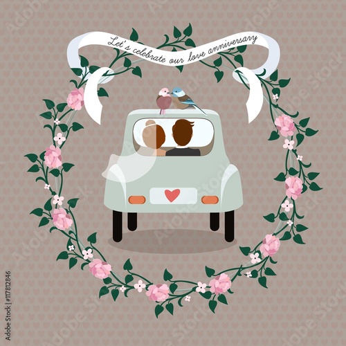Cute wedding car