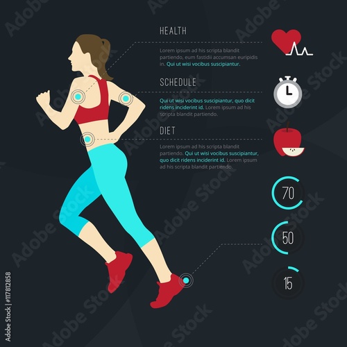 Runner woman infography