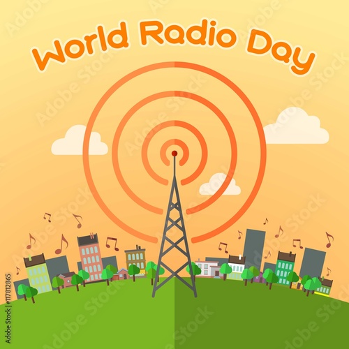World radio day background