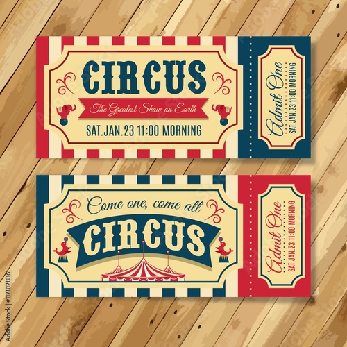 Vintage circus tickets