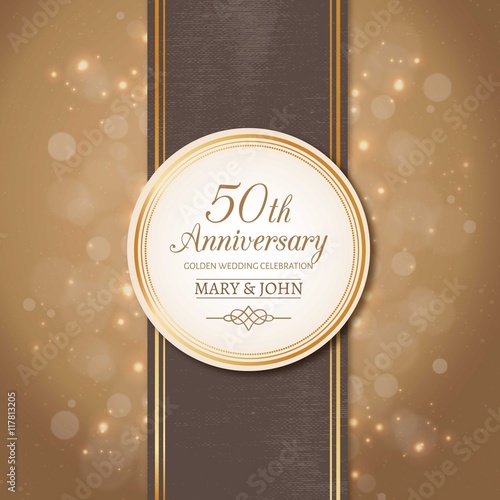 Golden wedding round badge