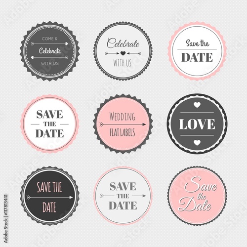 Vintage wedding sticker collection