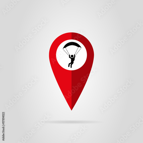 skydiver pointer, vector illustration