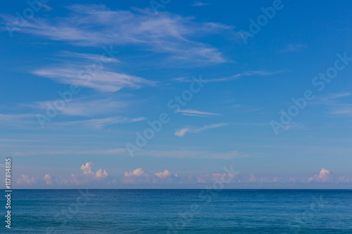 beautiful sky and sea in the morning in thailand photo