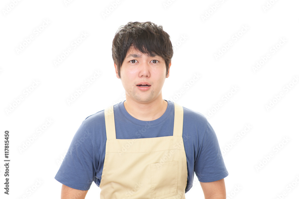 驚いたウェイター