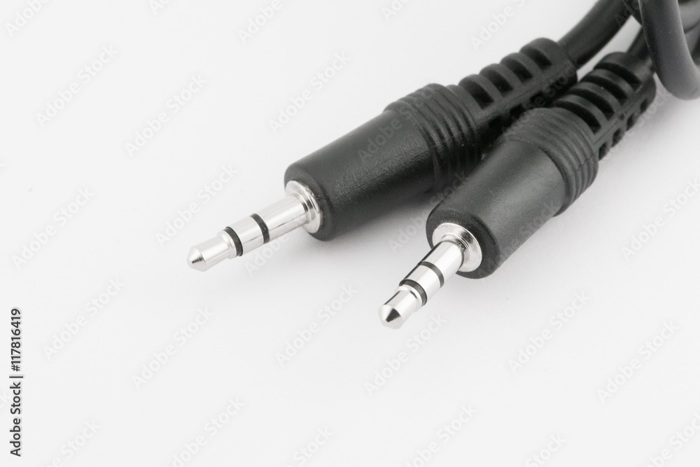 AUX closeup on a white background AUX closeup on a white background