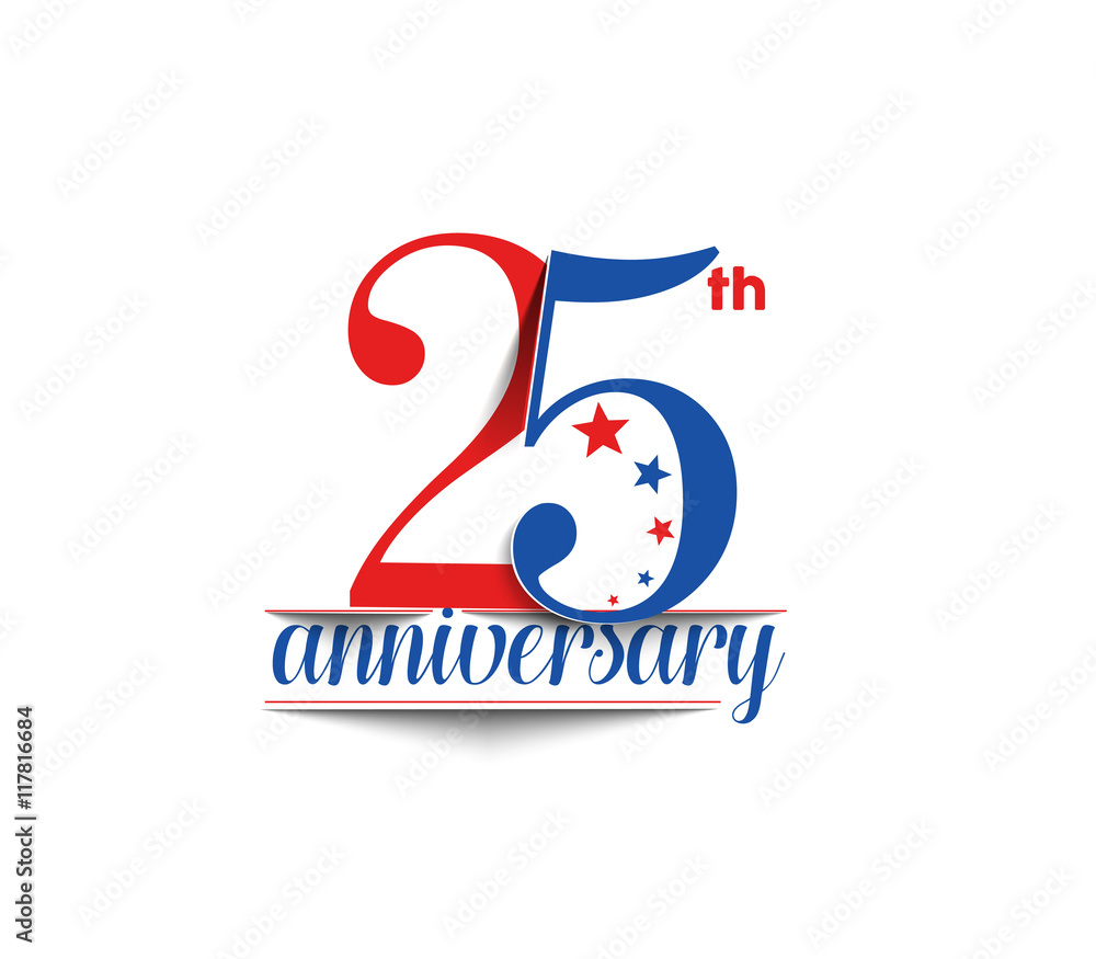 25th Years Anniversary Celebration Vector Design. 25th Years Anniversary Celebration Vector Design.