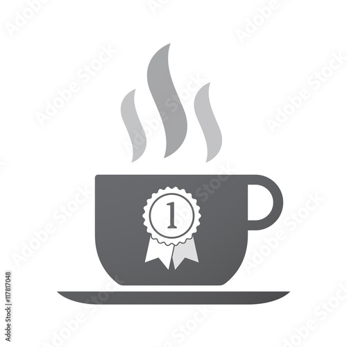 Isolated coffee cup icon with  a ribbon award