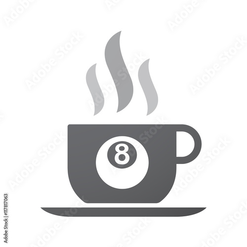 Isolated coffee cup icon with  a pool ball