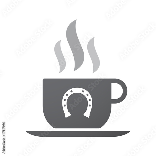 Isolated coffee cup icon with  a horseshoe sign