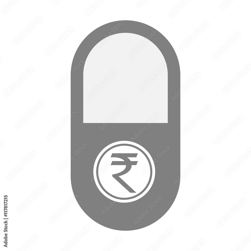Isolated pill icon with a rupee coin icon Isolated pill icon with a rupee coin icon