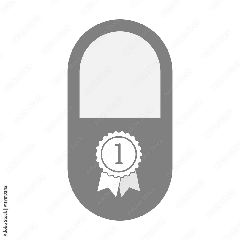 Isolated pill icon with a ribbon award Isolated pill icon with a ribbon award