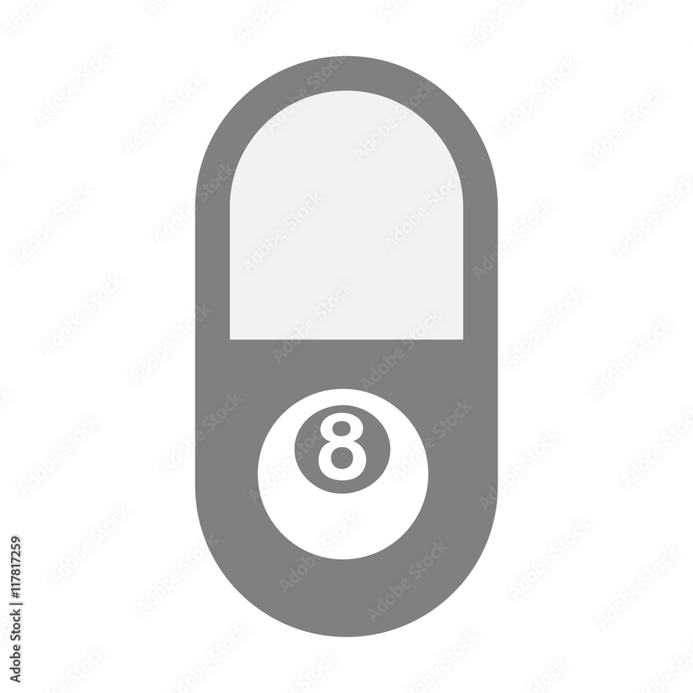 Isolated pill icon with a pool ball Isolated pill icon with a pool ball