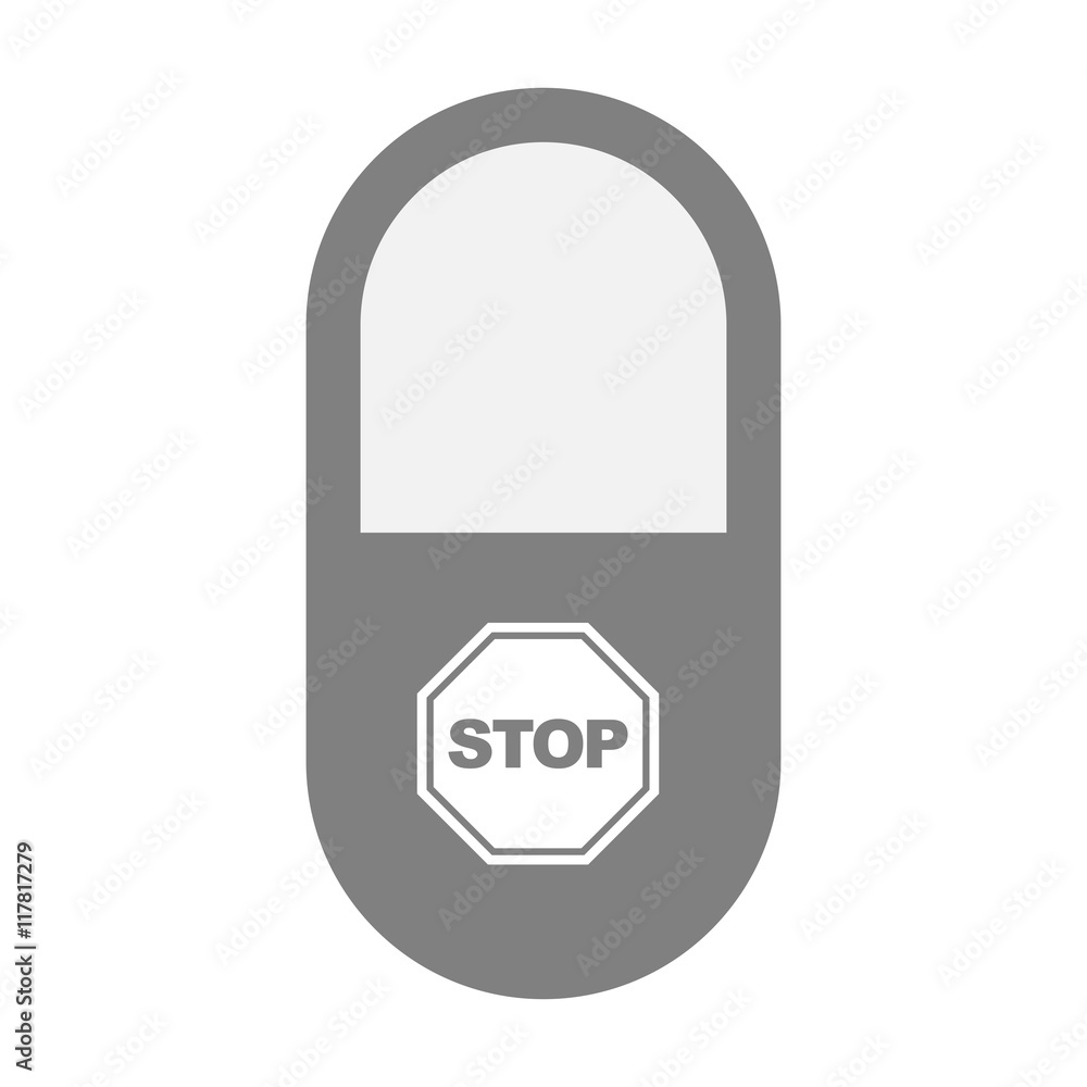 Isolated pill icon with a stop signal Isolated pill icon with a stop signal