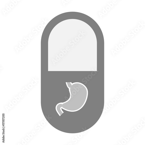 Isolated pill icon with  a healthy human stomach icon