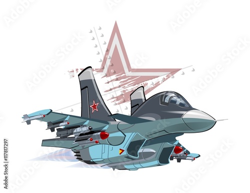 Vector Cartoon Fighter Plane. Available AI vector format separated by groups and layers for easy edit