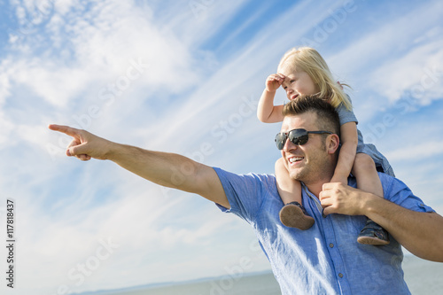 Father and Daughter Playing, Having Fun Together