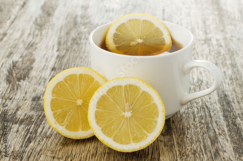 cup of hot lemon tea