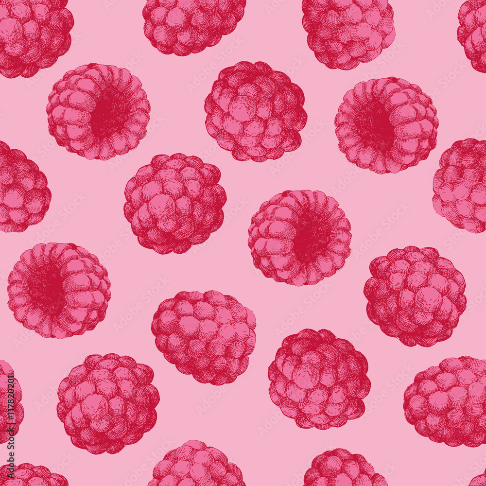 Colored raspberries seamless pattern Colored raspberries seamless pattern