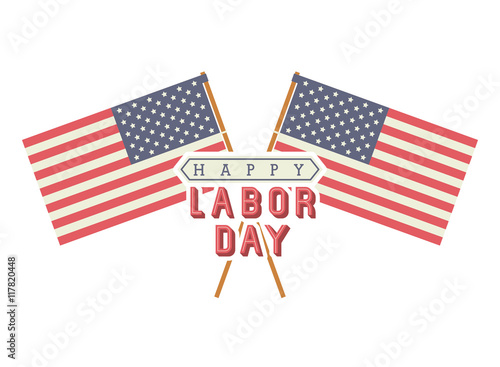 happy labor day icon vector isolated graphic