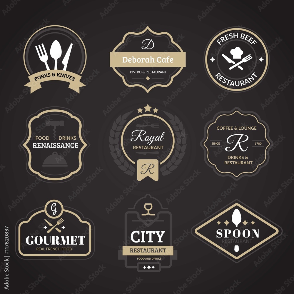 Restaurant vintage logos