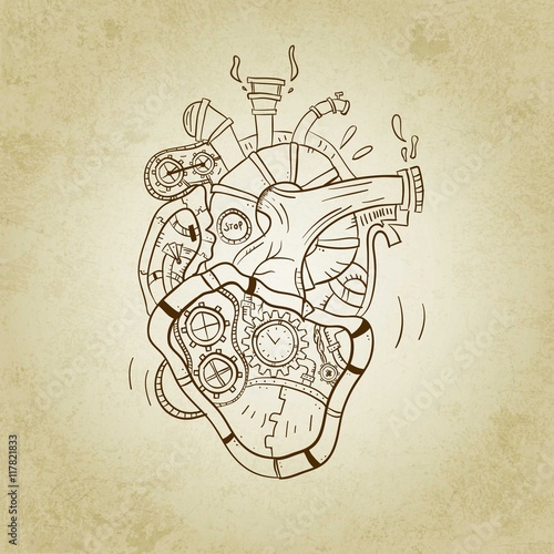 Sketchy steampunk heart
