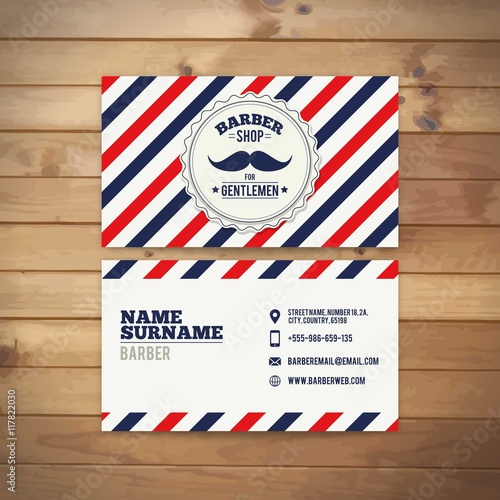 Vintage moustache barber shop card