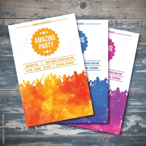 Watercolor party flyers photo