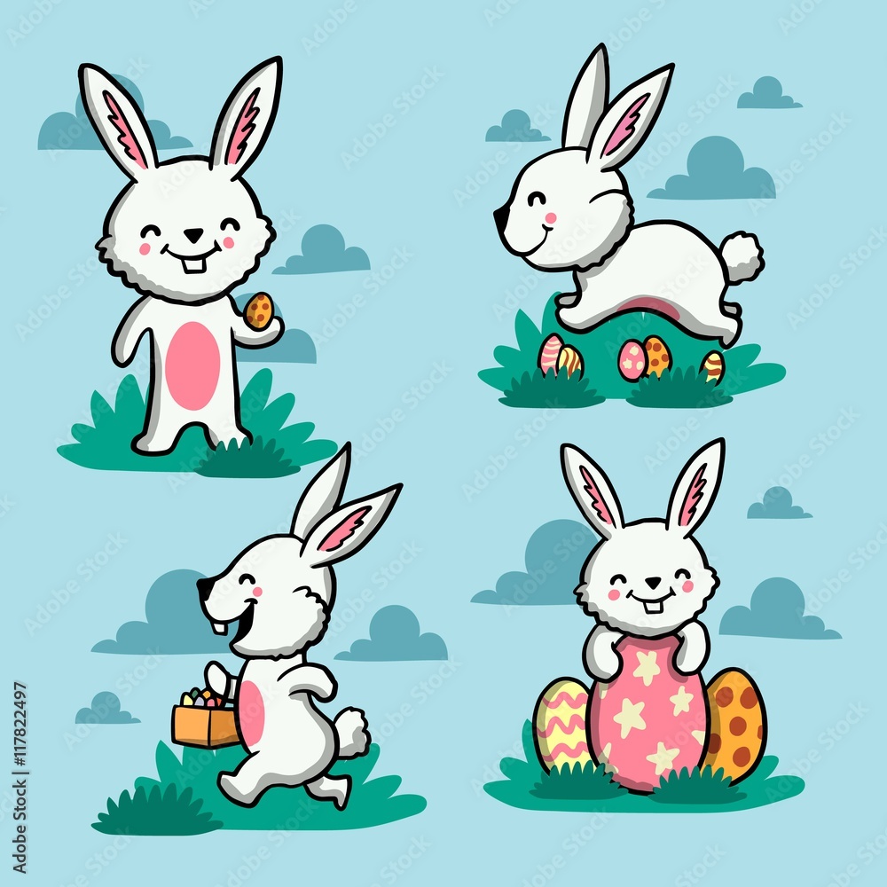Hand drawn nice Easter bunny