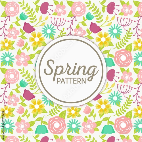 Hand drawn spring pattern 
