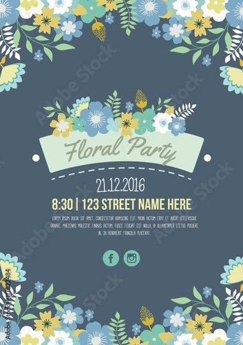 Floral party poster
