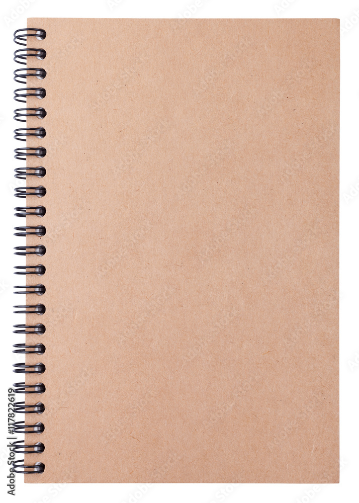 Brown notebook isolated on white background Brown notebook isolated on white background