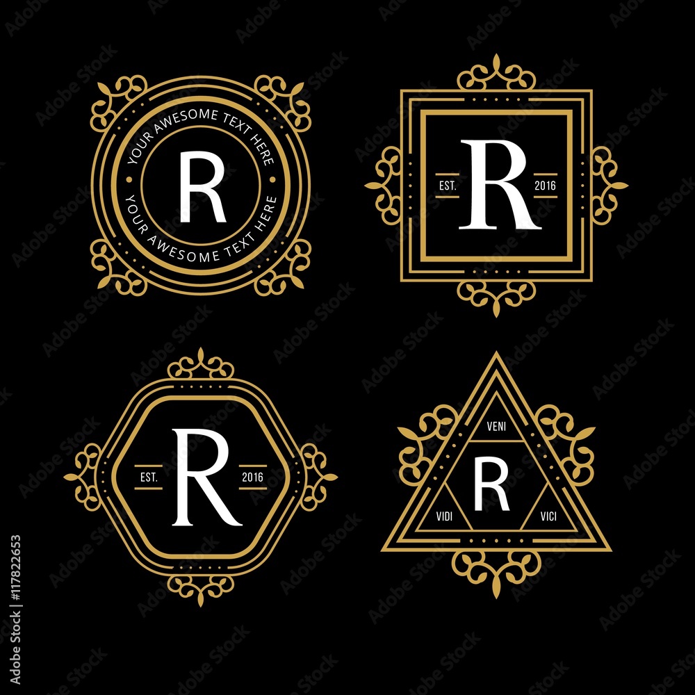 Geometric luxury logos
