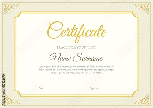 Yellow stripes certificate