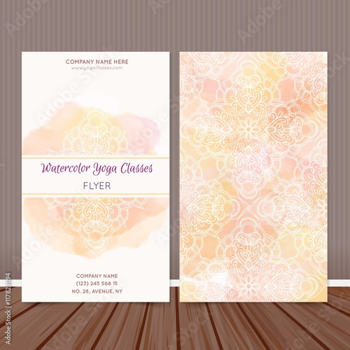 Watercolor Yoga Classes Flyer