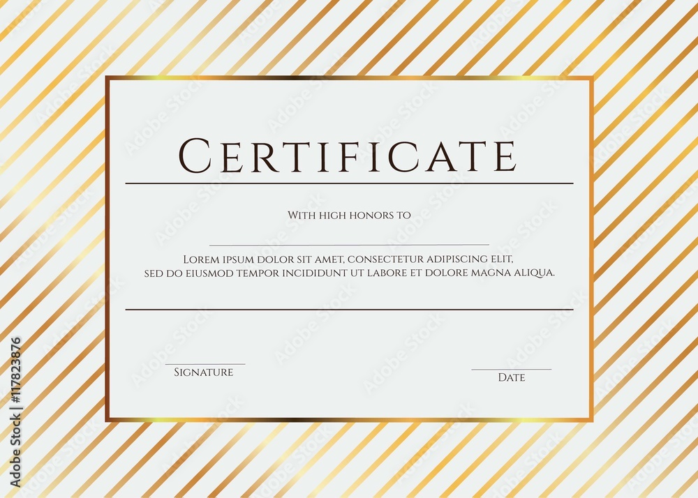 Golden Certificate Template