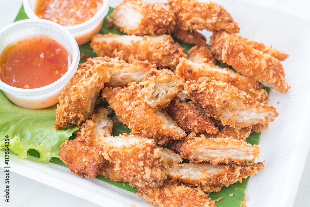 Deep fried breaded chicken ( chicken breast ) Deep fried breaded chicken ( chicken breast )