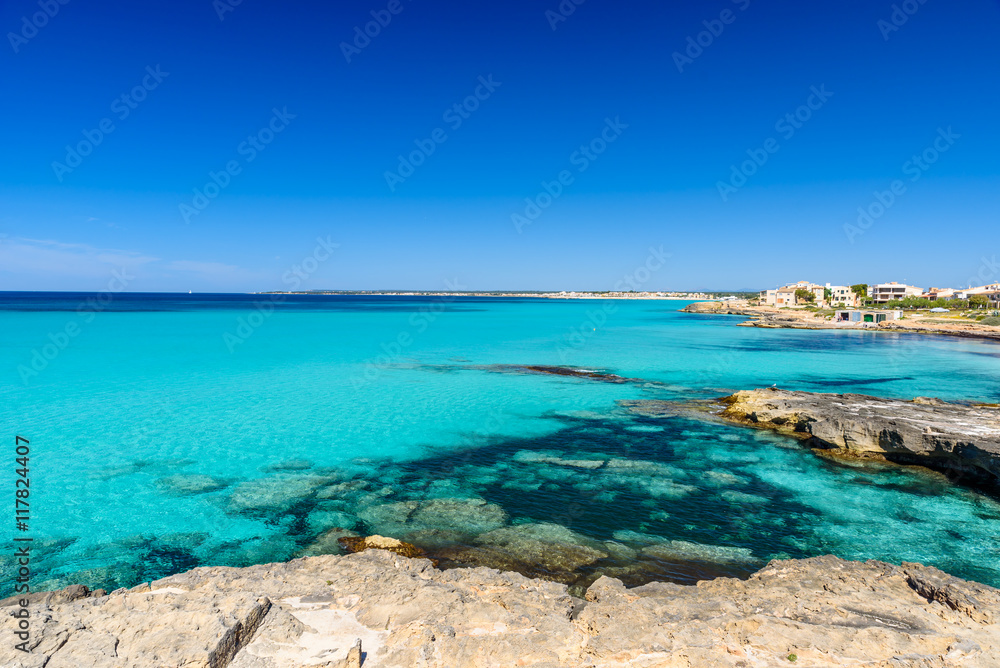 Beach Es Trenc - beautiful coast of Mallorca, Spain Beach Es Trenc - beautiful coast of Mallorca, Spain