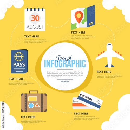 Hand drawn travel infographics elements